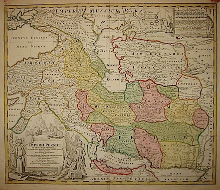 Homann Johann Baptist (1664-1724) Imperii Persici in omnes suas Provincias... exacte divisi Nova Tabula Geographica... 1730 ca. Norimberga 